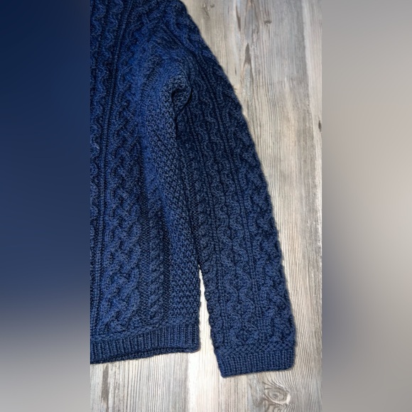 Aran Crafts Ireland 100% Merino Wool Cable Knit Side Zip Cardigan Womens S Small - Picture 7 of 9